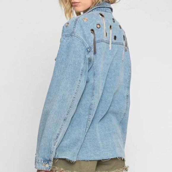 Denim Jacket with metal fringe - Picture 3 of 4